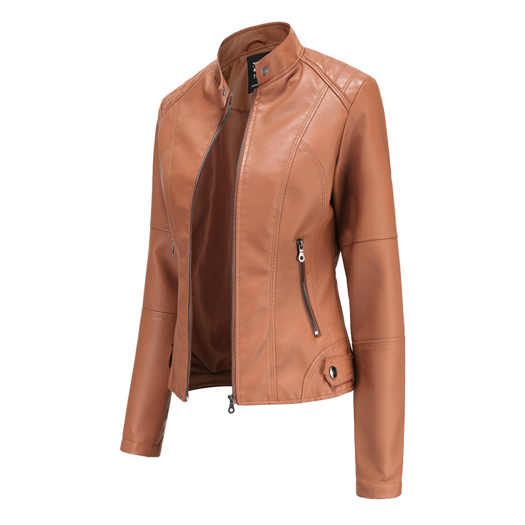 Veste Cuir Végan | Style Motard | Coupe Cintrée