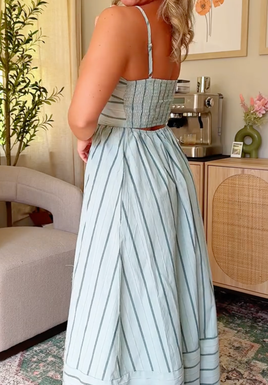 Julietta™ | Robe Longue Rayée à Bretelles Fines