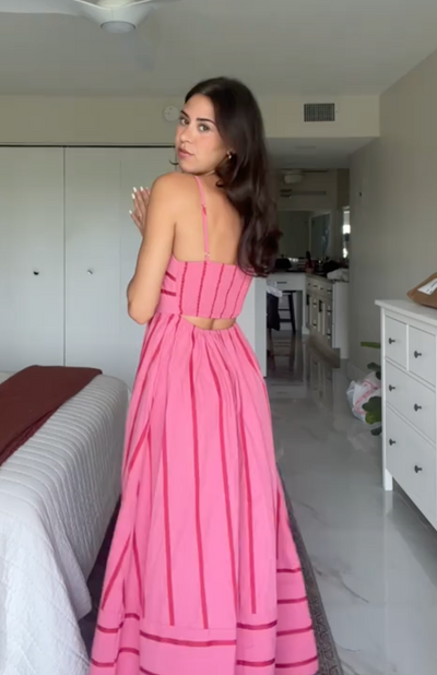 Julietta™ | Robe Longue Rayée à Bretelles Fines