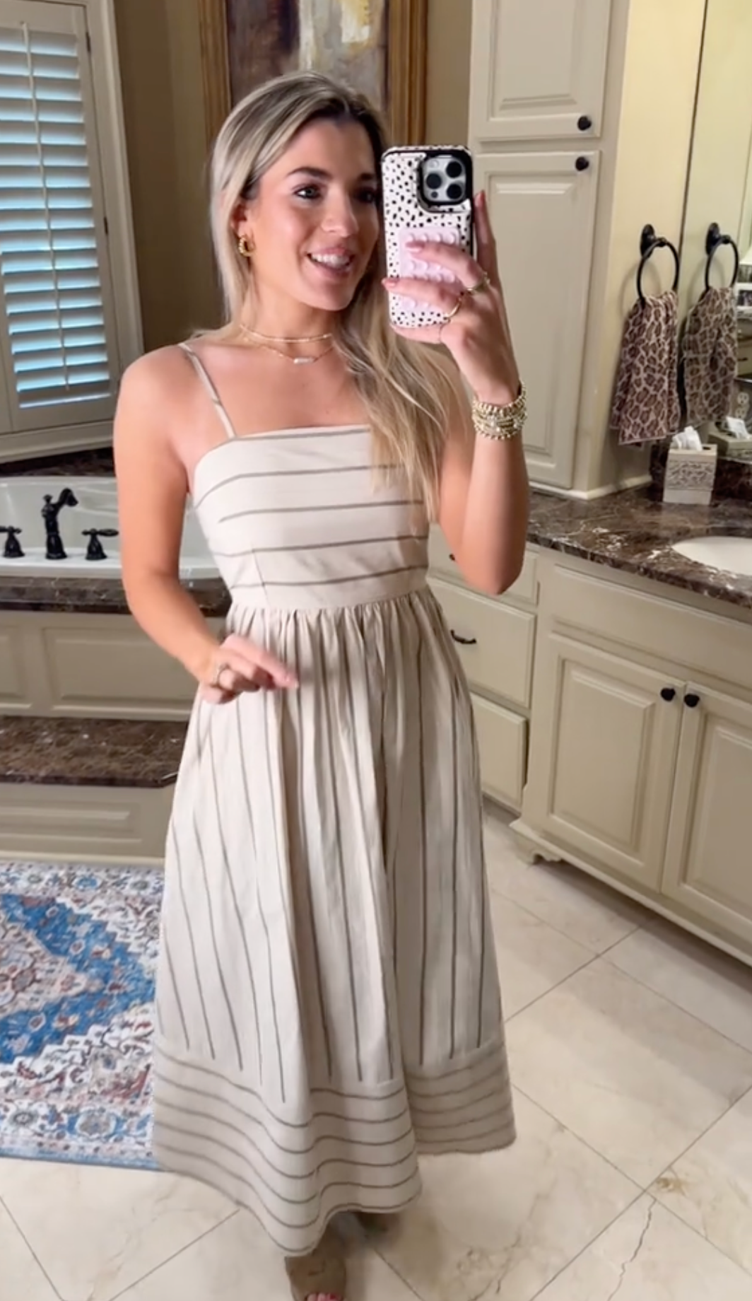 Julietta™ | Robe Longue Rayée à Bretelles Fines
