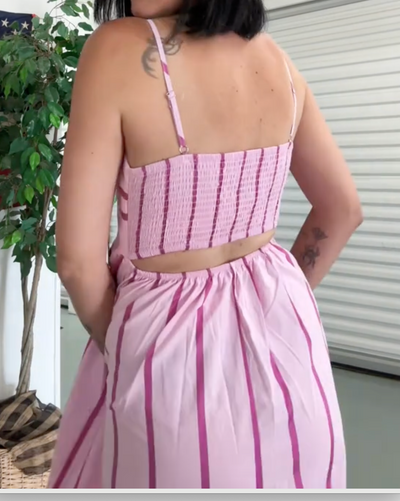 Julietta™ | Robe Longue Rayée à Bretelles Fines