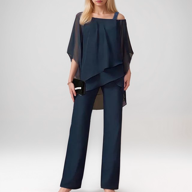 Ensemble Élégant | Haut Fluide et Pantalon Large | Chic et Confortable