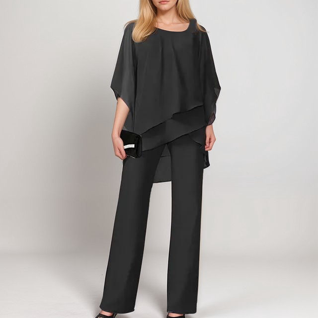 Ensemble Élégant | Haut Fluide et Pantalon Large | Chic et Confortable