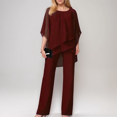 Ensemble Élégant | Haut Fluide et Pantalon Large | Chic et Confortable