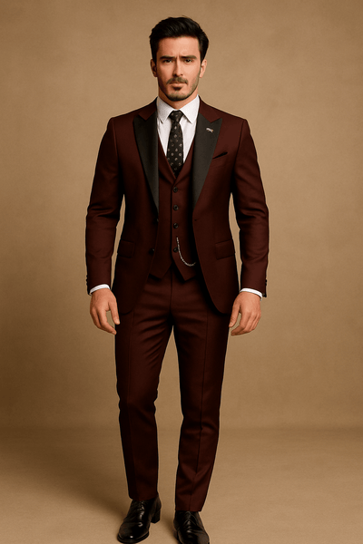 Costume slim 3 pièces pour hommes - Ensemble blazer, gilet et pantalon pour événements formels