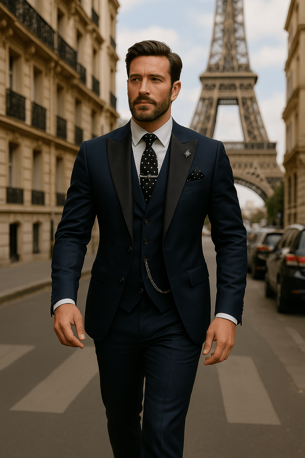 Costume slim 3 pièces pour hommes - Ensemble blazer, gilet et pantalon pour événements formels