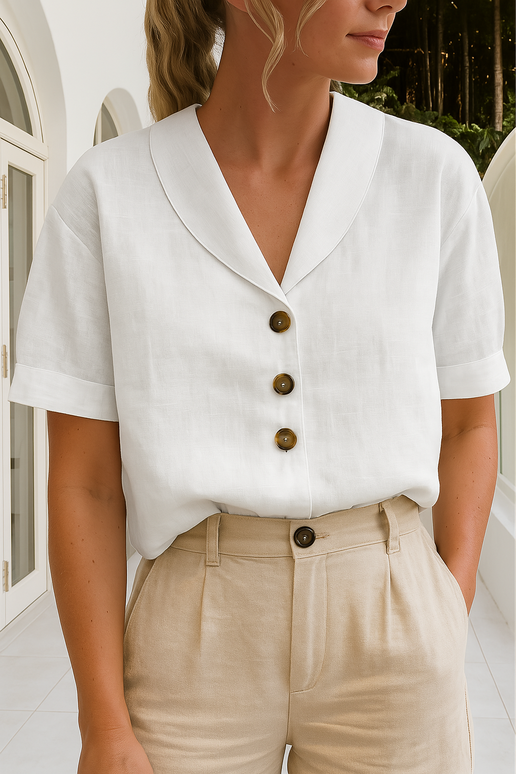 Celyra | T-shirt en Coton et Lin Tendance pour Femmes