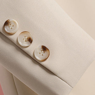 Blazer femme – Coupe décontractée – Taille cintrée – Ceinture boucle métal – Une boutonnière