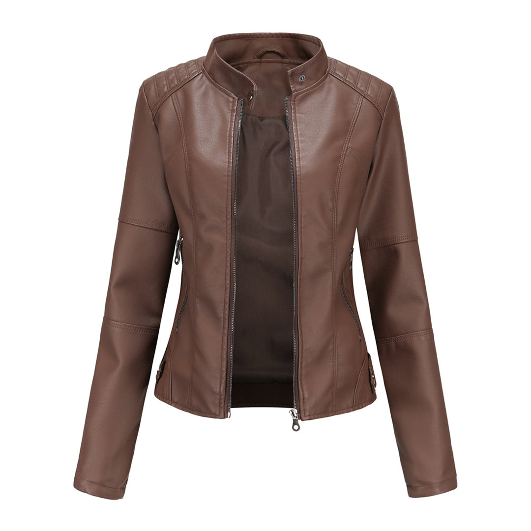 Veste Cuir Végan | Style Motard | Coupe Cintrée