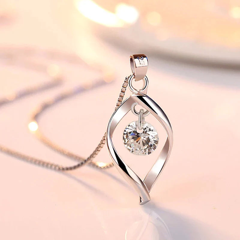 Pendentif en Cristal de Zircone en Argent