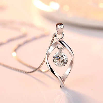 Pendentif en Cristal de Zircone en Argent
