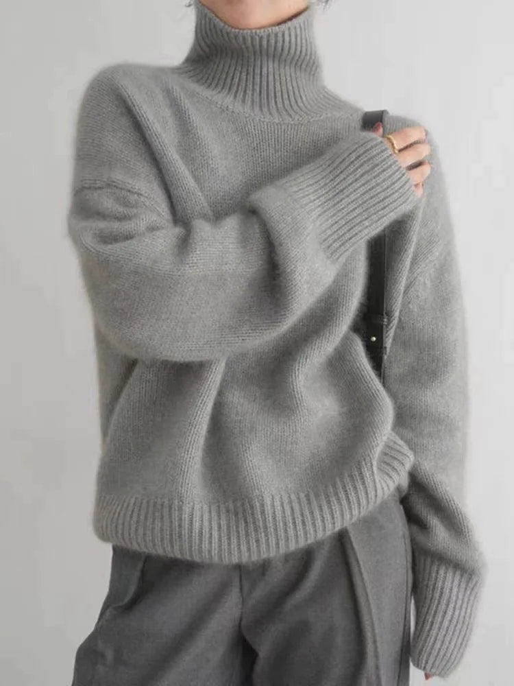 Agnes™ – Komfortabel, strikket og blød rullekrave sweater