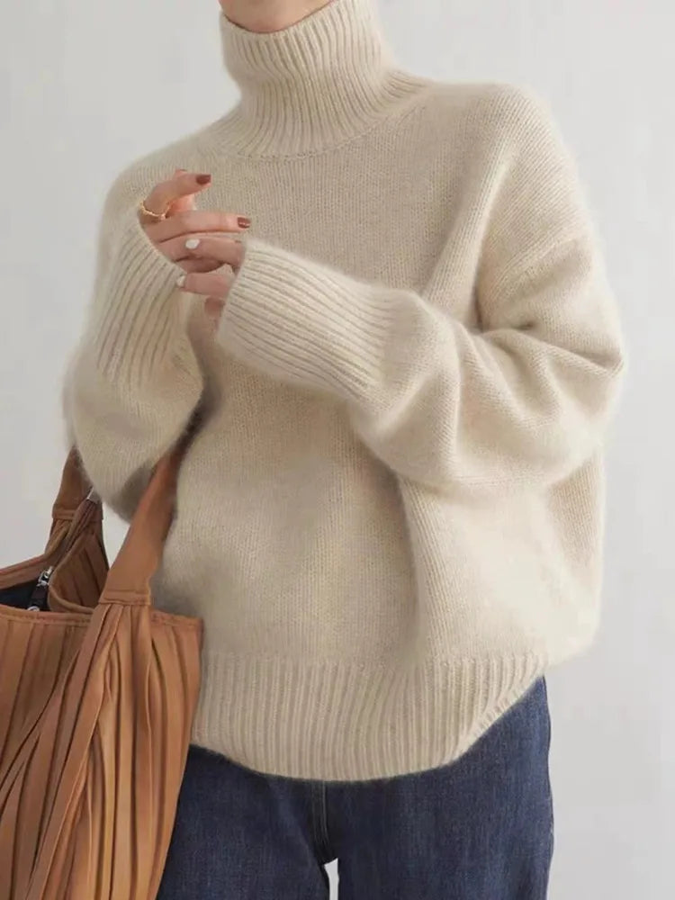 Agnes™ – Komfortabel, strikket og blød rullekrave sweater