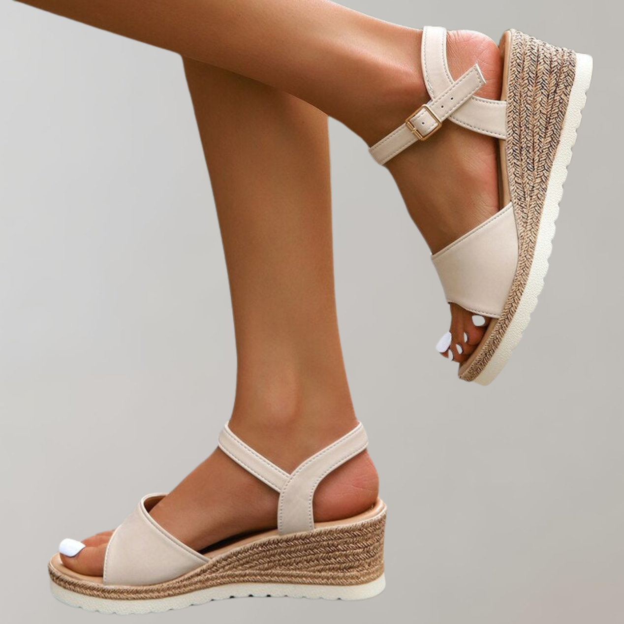 Sandales plateforme femme – Bout ouvert – Semelle compensée – Bride réglable confort