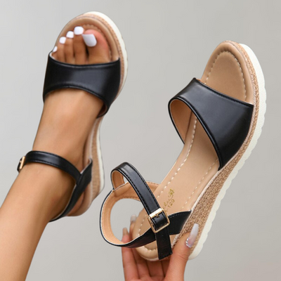 Sandales plateforme femme – Bout ouvert – Semelle compensée – Bride réglable confort