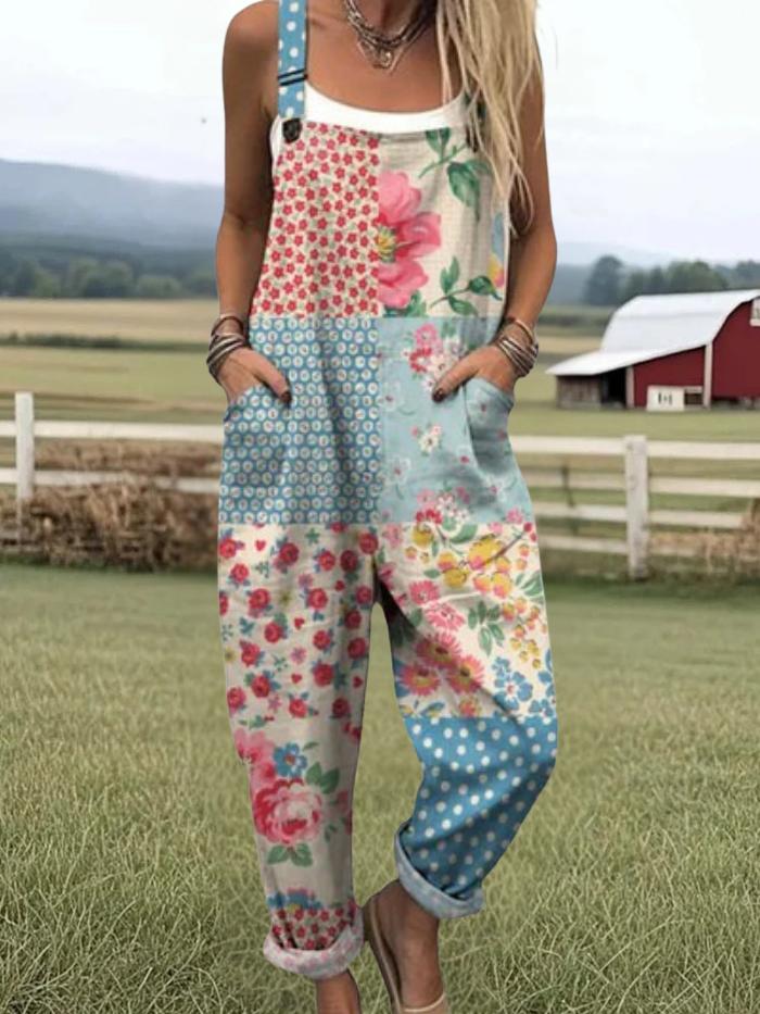 Raylee | Combinaison Patchwork Fleuri