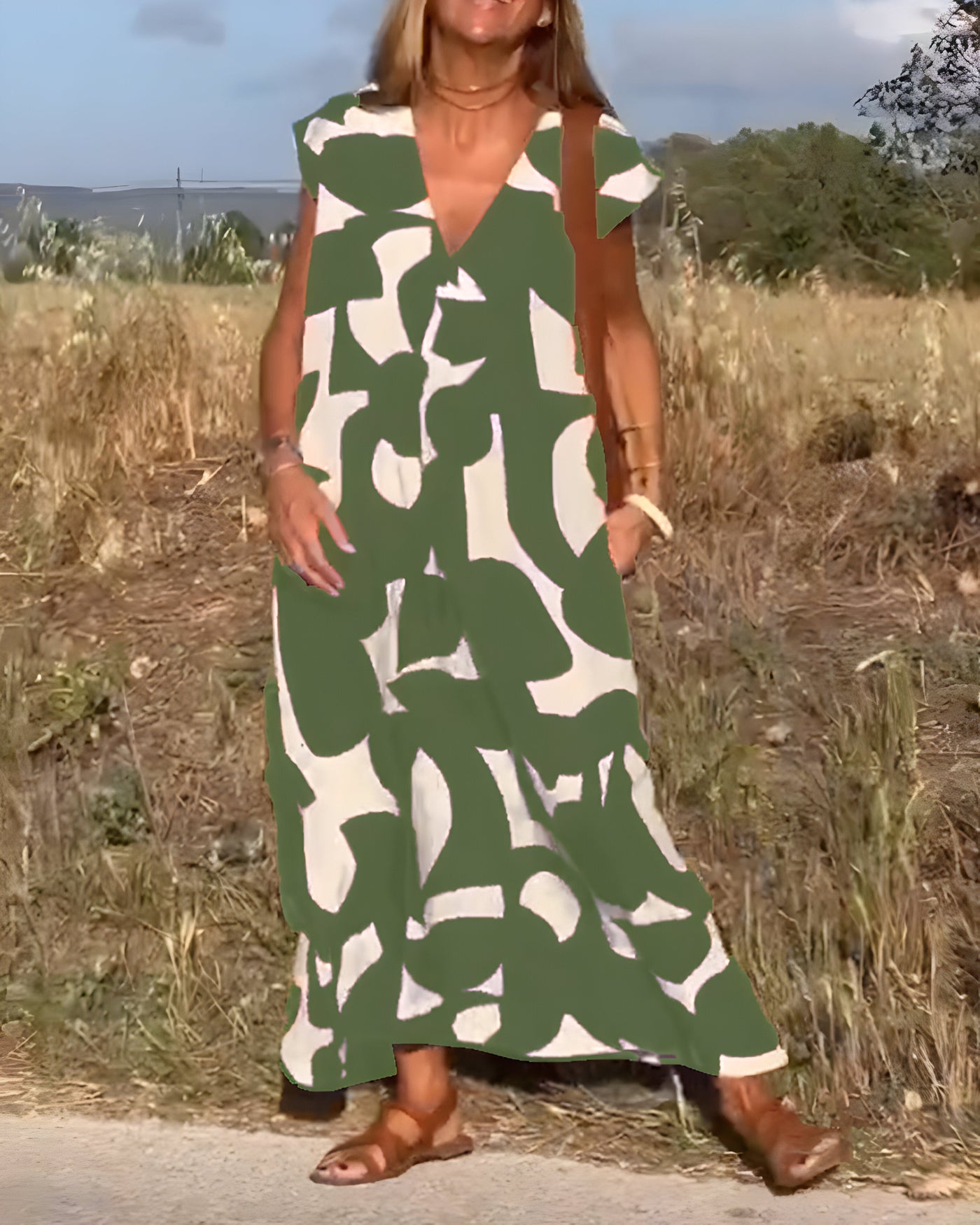 Océane™ | Robe imprimée à col en V