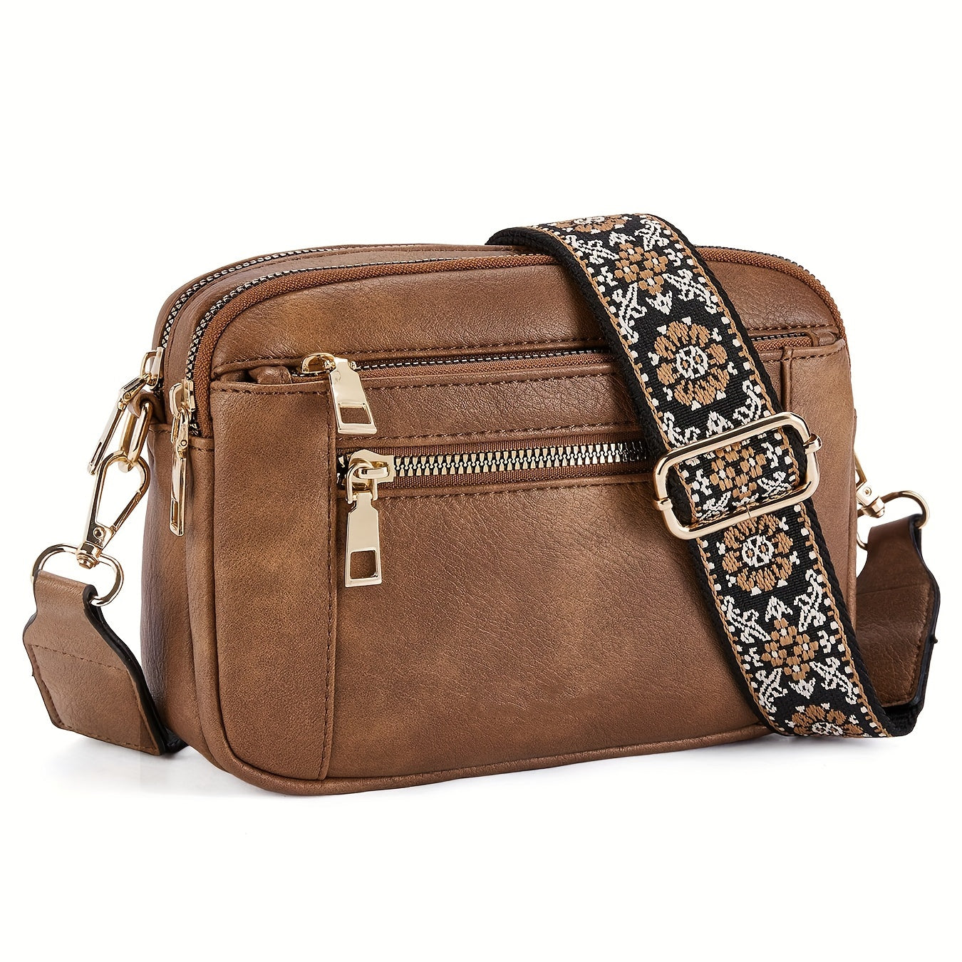 Sac à bandoulière en cuir végétalien de style bohème pour femme