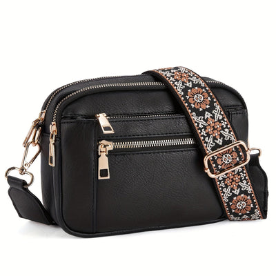 Sac à bandoulière en cuir végétalien de style bohème pour femme