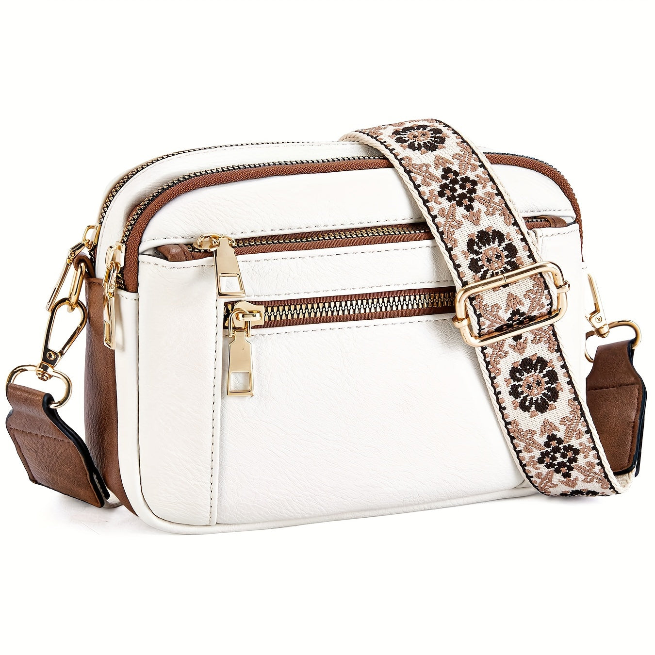 Sac à bandoulière en cuir végétalien de style bohème pour femme