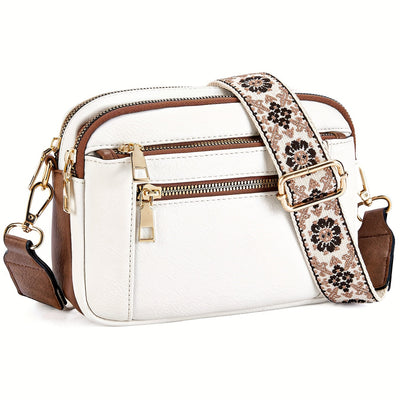 Sac à bandoulière en cuir végétalien de style bohème pour femme
