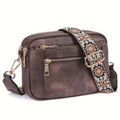Sac à bandoulière en cuir végétalien de style bohème pour femme