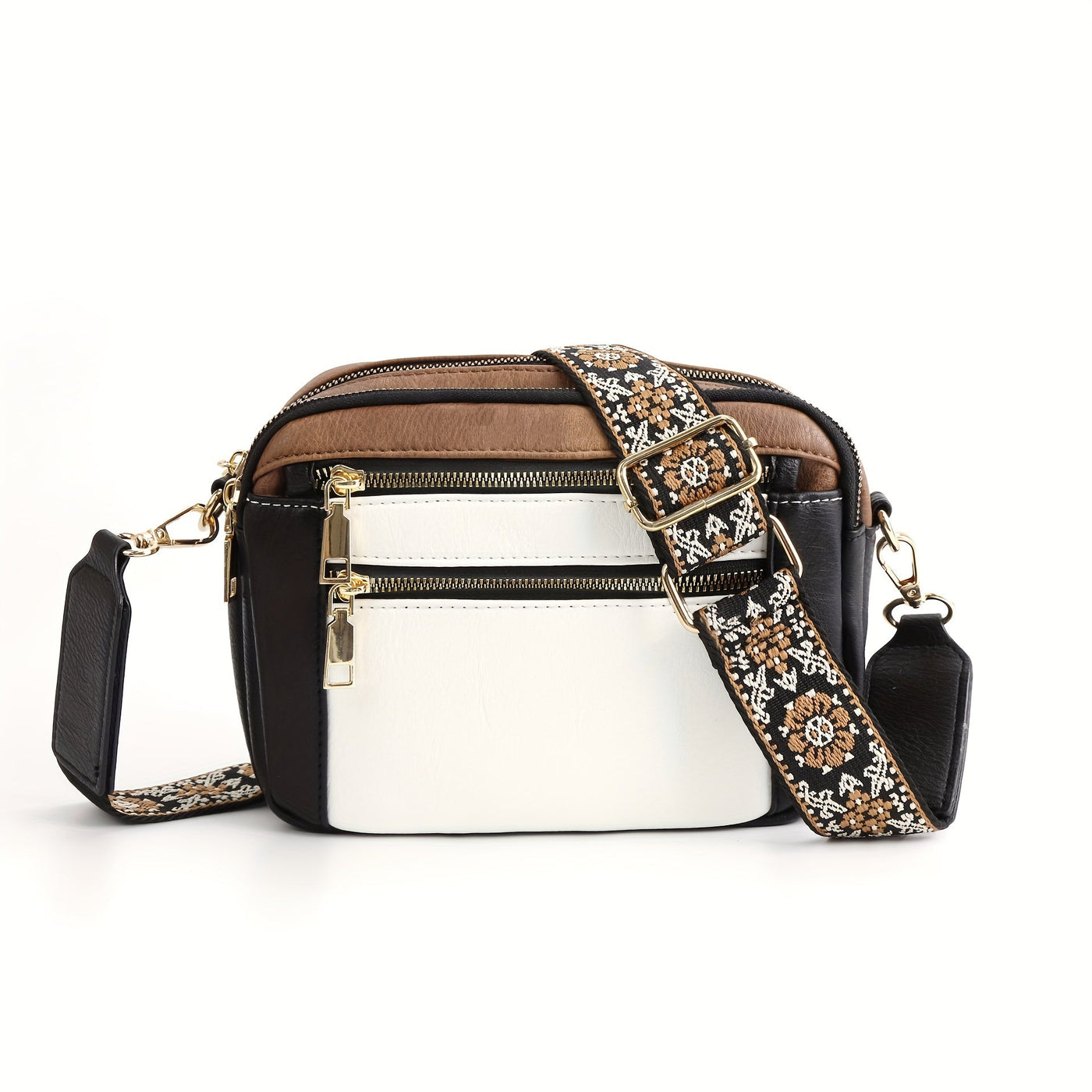 Sac à bandoulière en cuir végétalien de style bohème pour femme