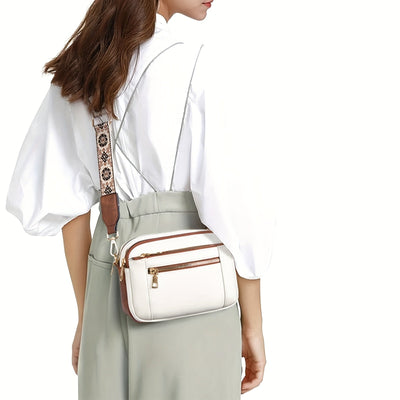 Sac à bandoulière en cuir végétalien de style bohème pour femme