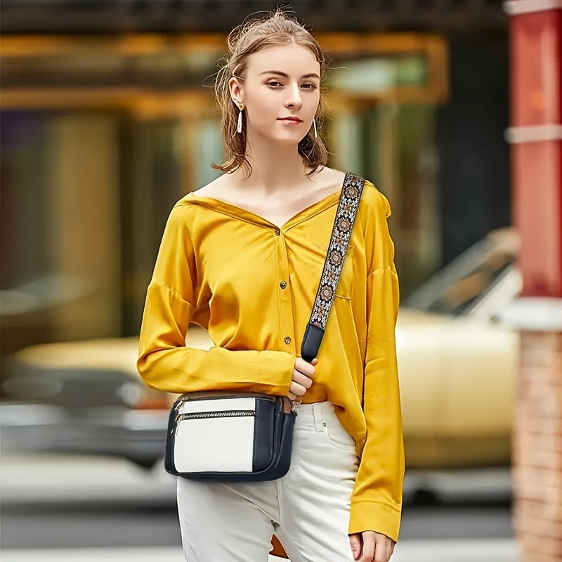 Sac à bandoulière en cuir végétalien de style bohème pour femme