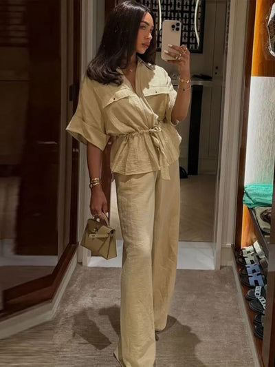 Ensemble Cargo Basique Coton & Lin