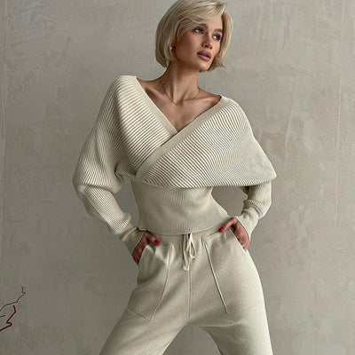 Layla™ - Ensemble en tricot à deux pièces élégant sans épaules