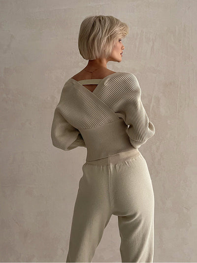 Layla™ - Ensemble en tricot à deux pièces élégant sans épaules