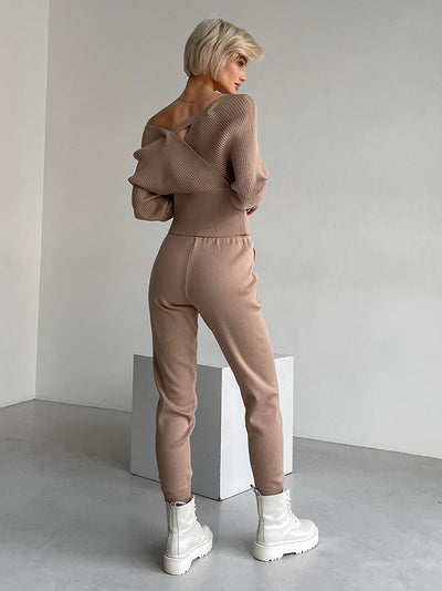 Layla™ - Ensemble en tricot à deux pièces élégant sans épaules