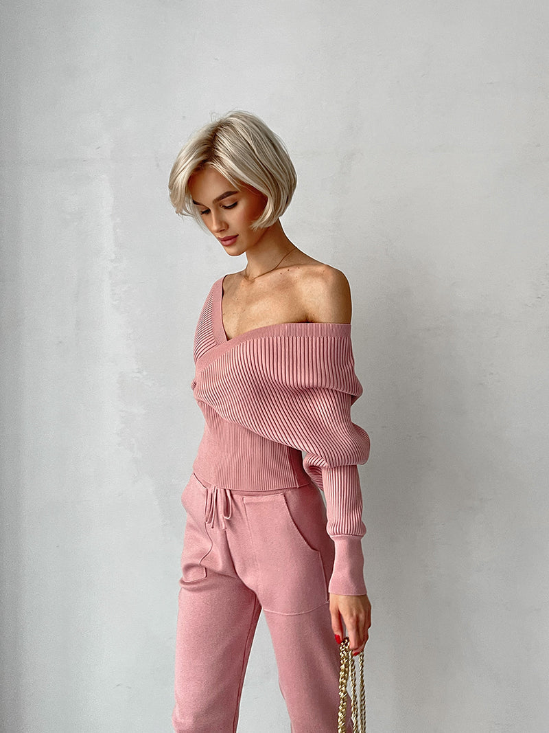 Layla™ - Ensemble en tricot à deux pièces élégant sans épaules