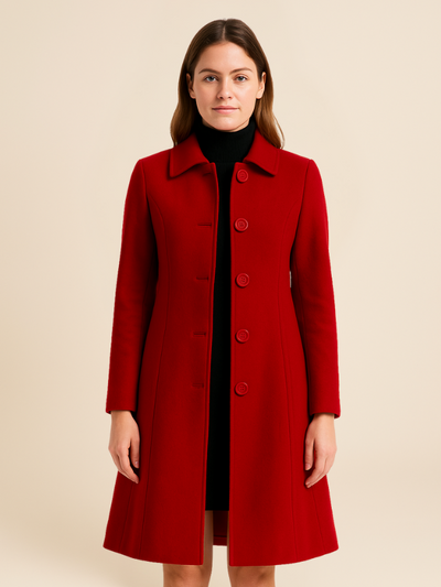 Manteau Cintré | Laine Mélangée | Élégance Structurée