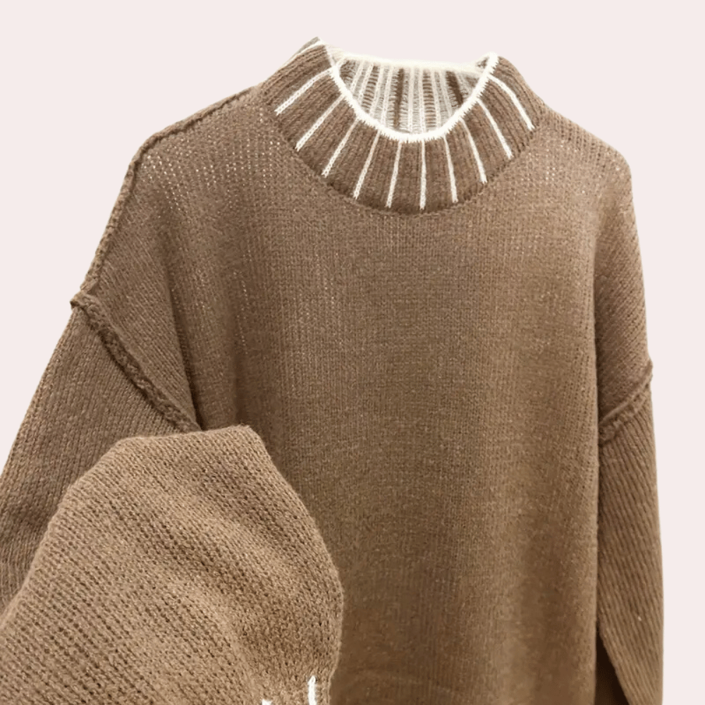 SERENITY - Pull Ample à Col Montant pour Femmes