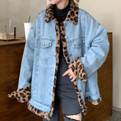 CALISSA - Manteau d'hiver en denim réversible pour femmes
