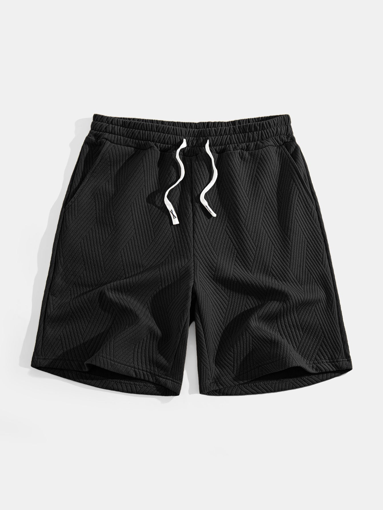 Débardeur à Capuche Jacquard Rayé avec Short Assorti