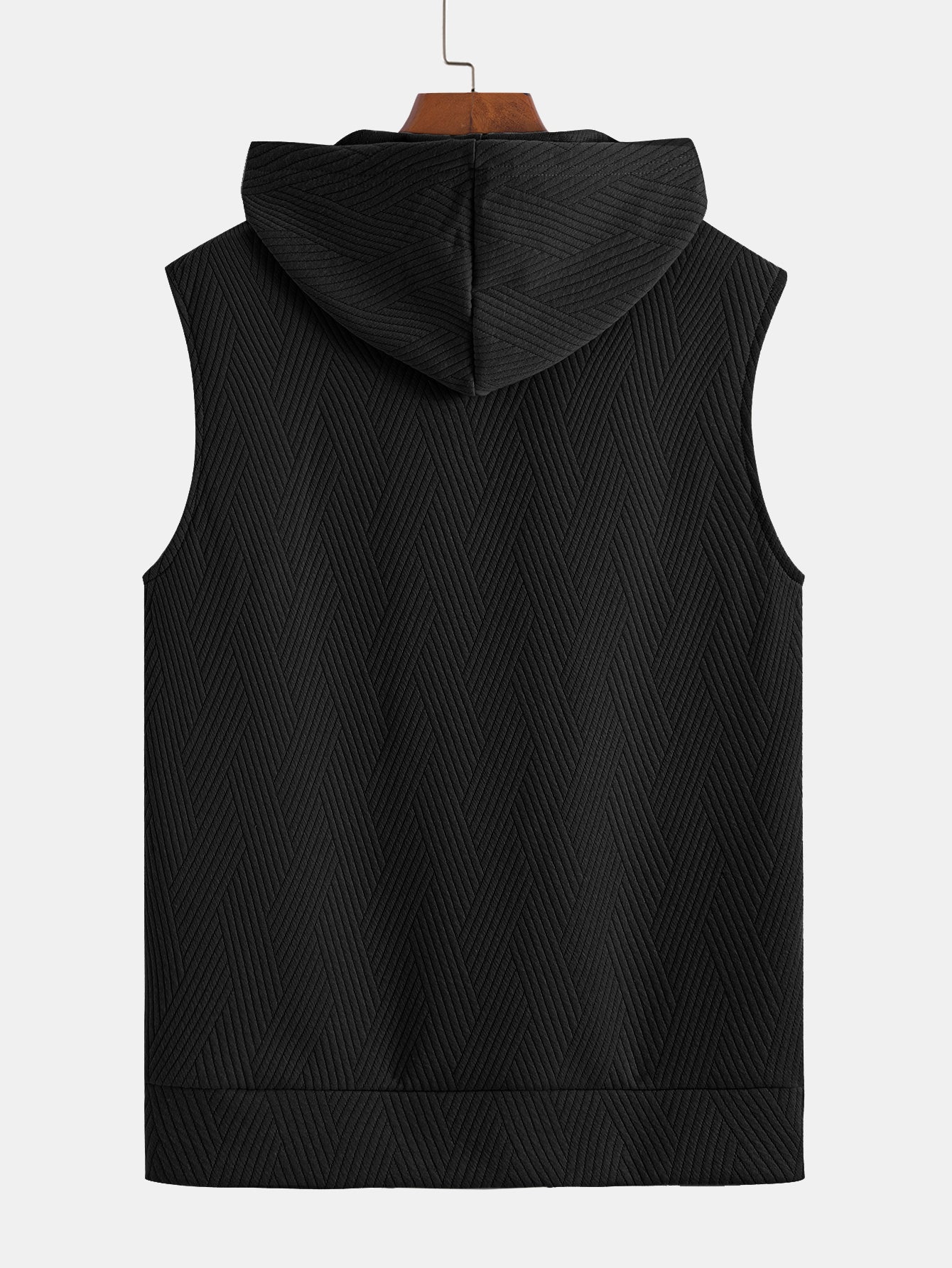 Débardeur à Capuche Jacquard Rayé avec Short Assorti