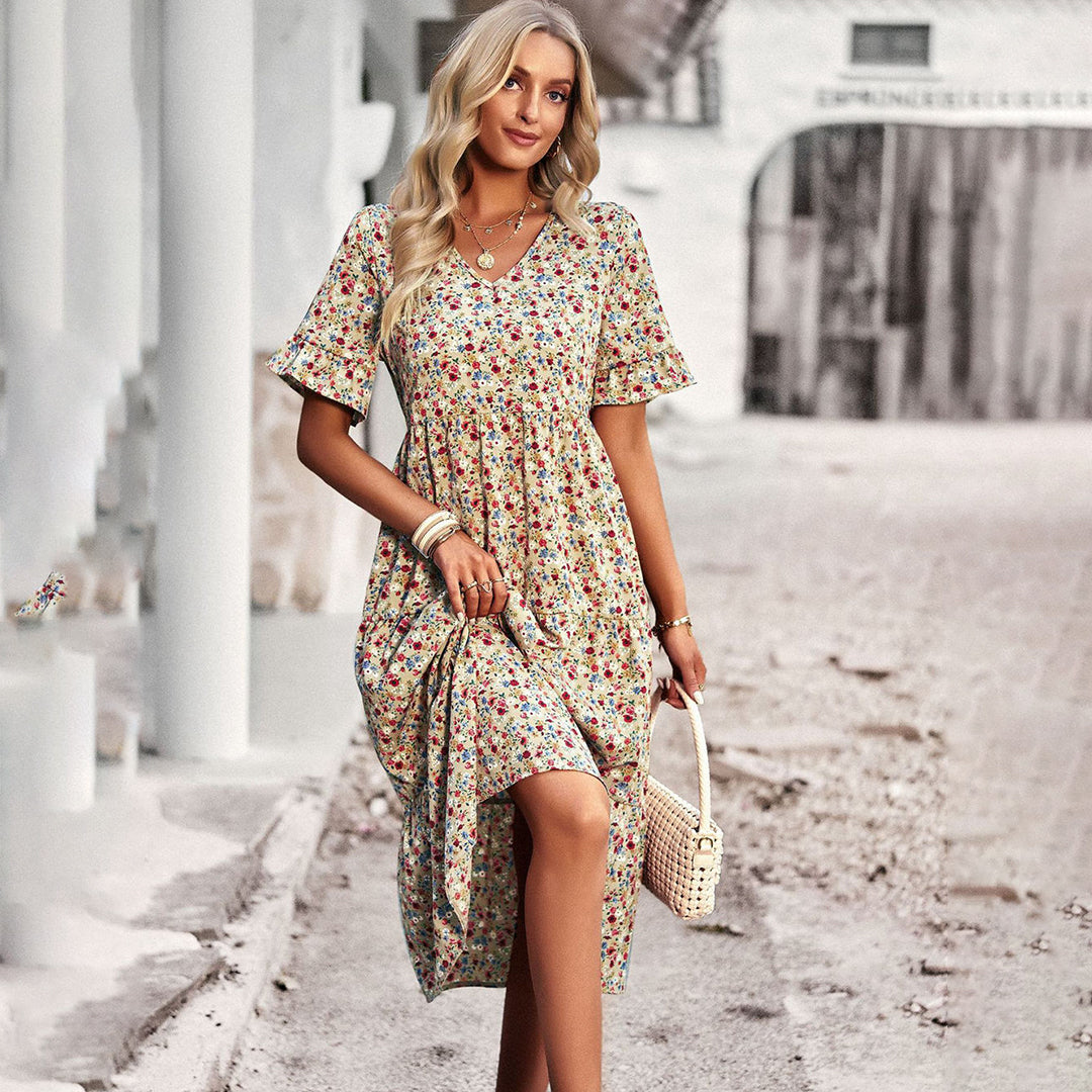 EMERY - Robe midi d'été à fleurs