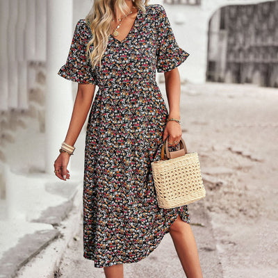 EMERY - Robe midi d'été à fleurs