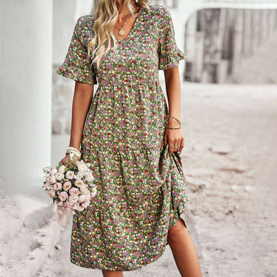EMERY - Robe midi d'été à fleurs