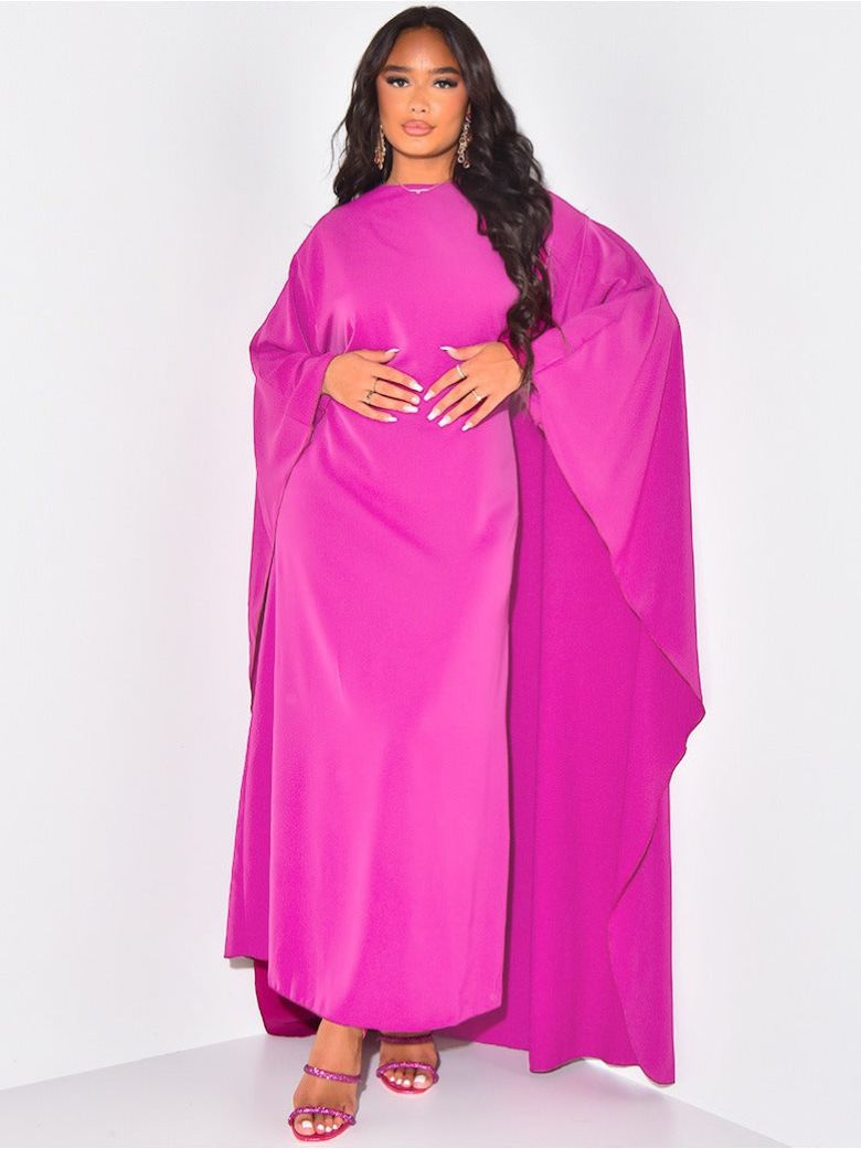 Madeleine - Robe Élégante À Manches Batwing Et Décolleté En V