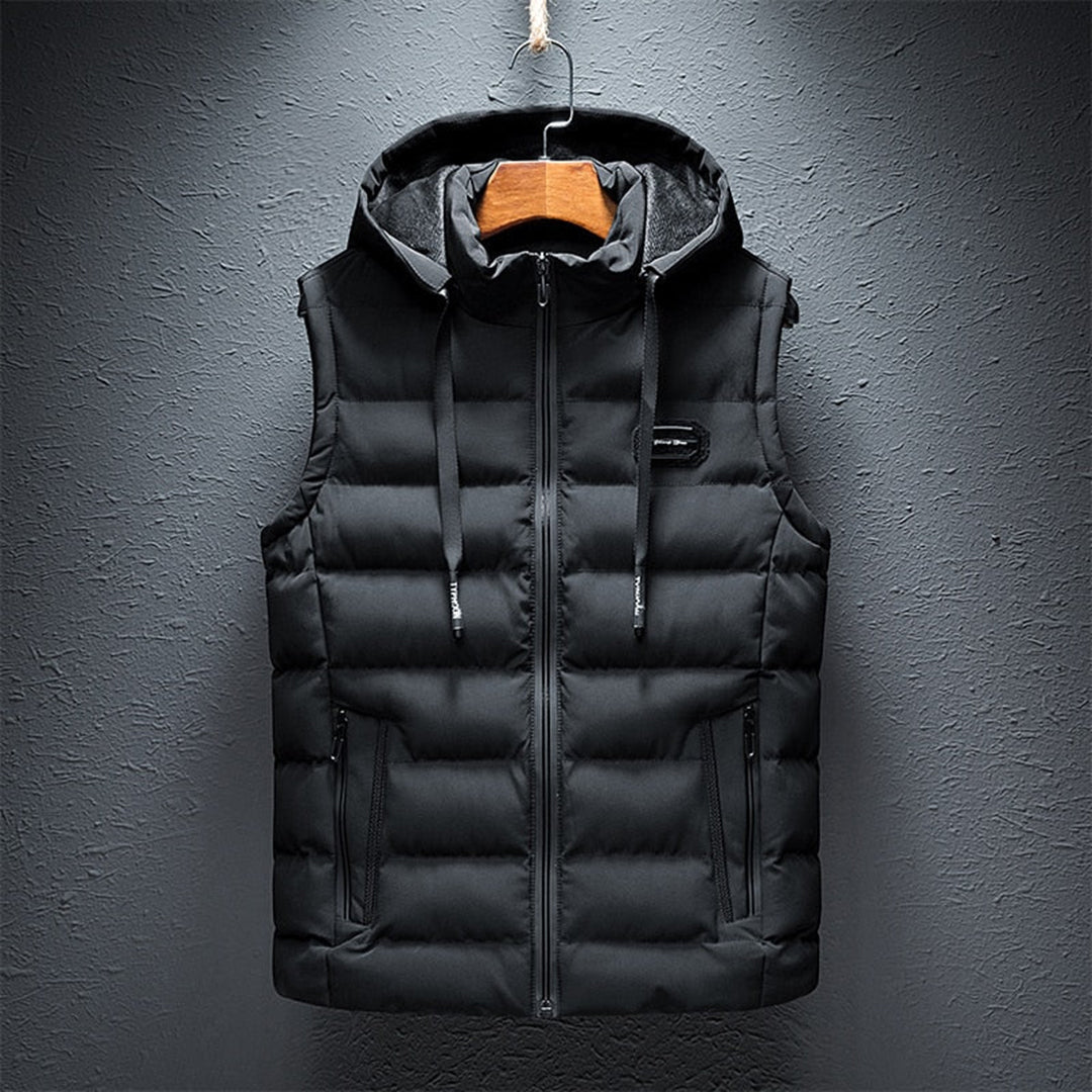 ETTORIO - Gilet à capuche long et élégant pour homme