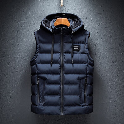 ETTORIO - Gilet à capuche long et élégant pour homme