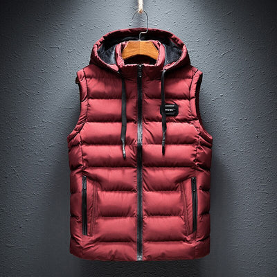 ETTORIO - Gilet à capuche long et élégant pour homme