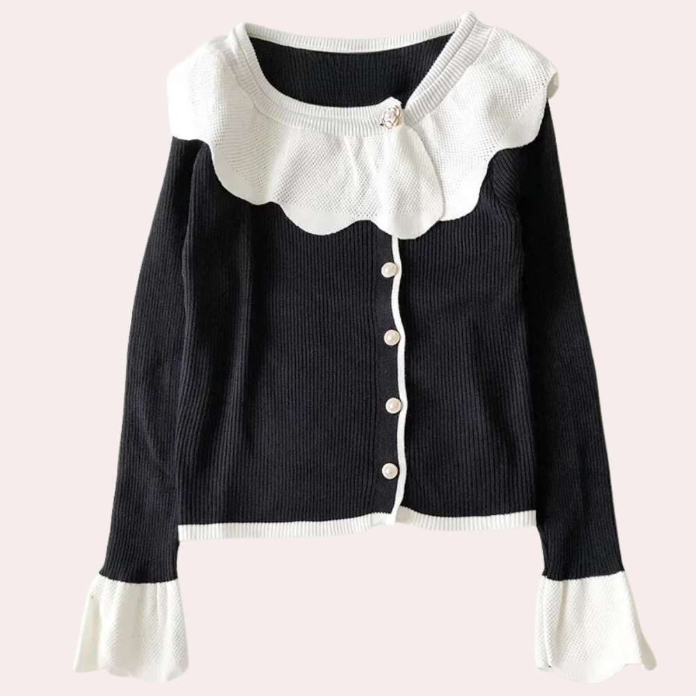 CHARNITA - Pull Élégant à Col pour Femme