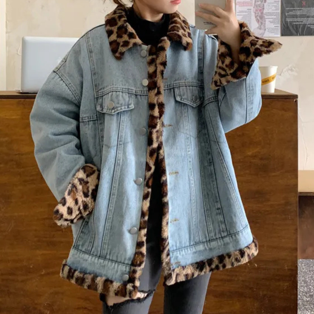 CALISSA - Manteau d'hiver en denim réversible pour femmes
