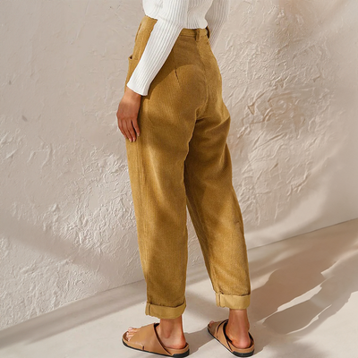 Femme Taille Haute Regular Pantalons – Edwina