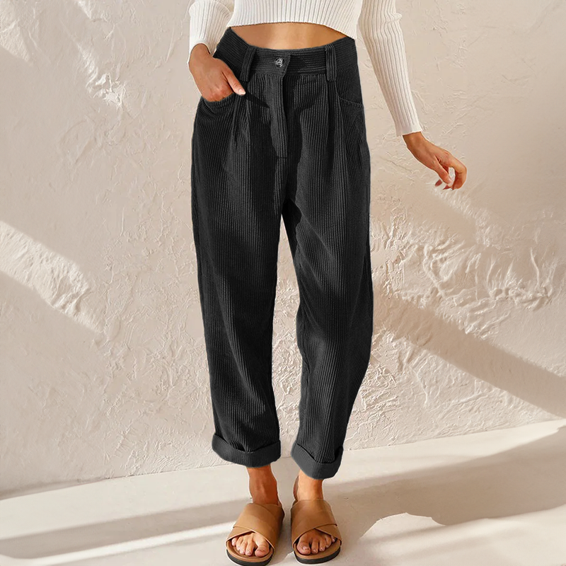 Femme Taille Haute Regular Pantalons – Edwina